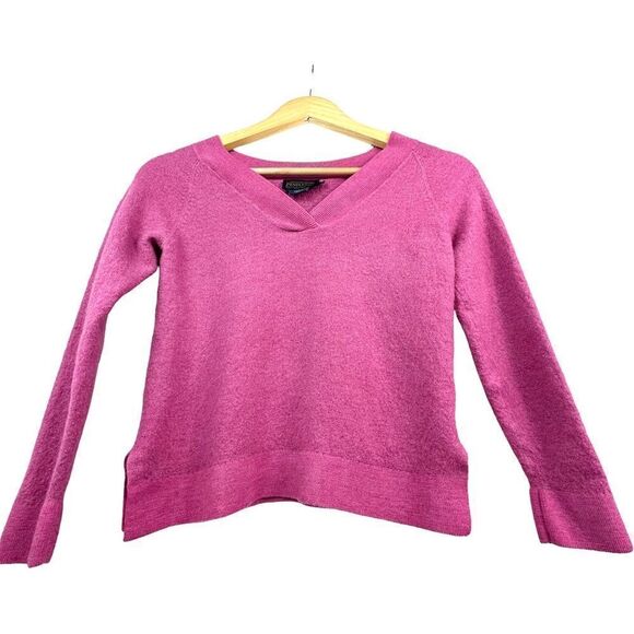 Pendleton Merino Wool Cashmere Like V Neck Sweater Pink XS - Picture 4 of 6